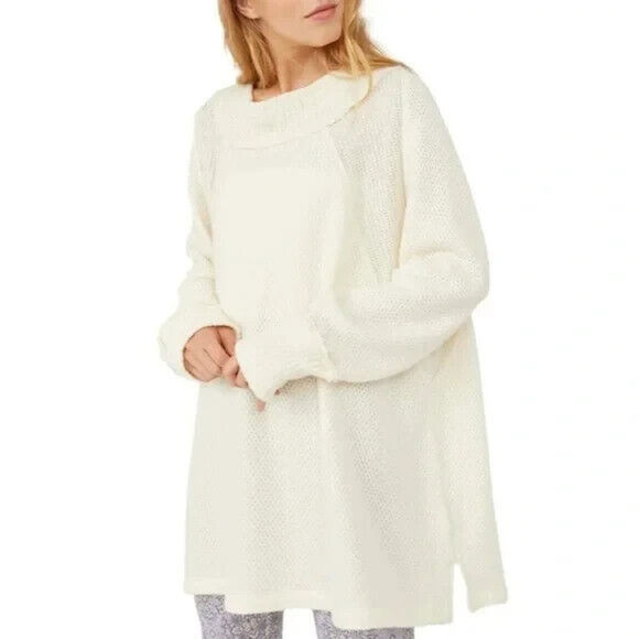 Free People Tops - Free People Women's Ivory Knitted Mock Neck Pullover She's a Keeper Top Size XS